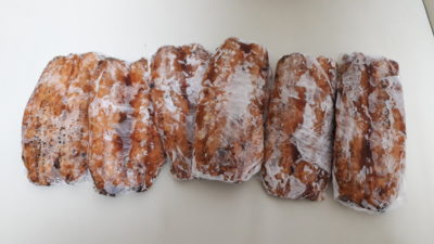 コストコさんま蒲焼を冷凍して並べた写真