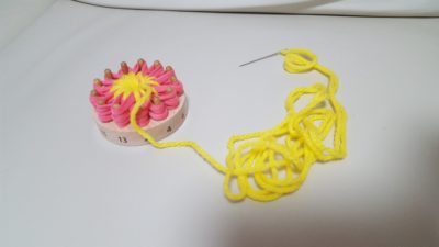100均毛糸でお花づくり