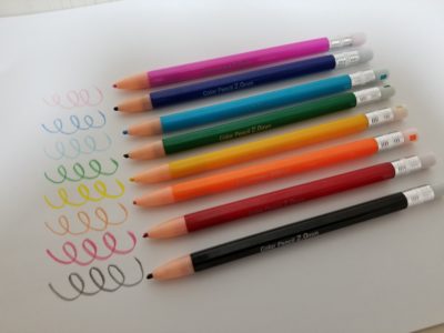 ノック式色鉛筆実際書いてみた