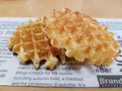 ワッフルを焼いた写真